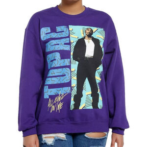 Hot Topic Tupac All Eyes On Me Womens Purple Graphic Sweatshirt 90s Y2K Hip Hop